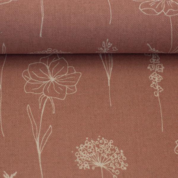 Dekodruck "Linde" Blumen Altrosa by Swafing